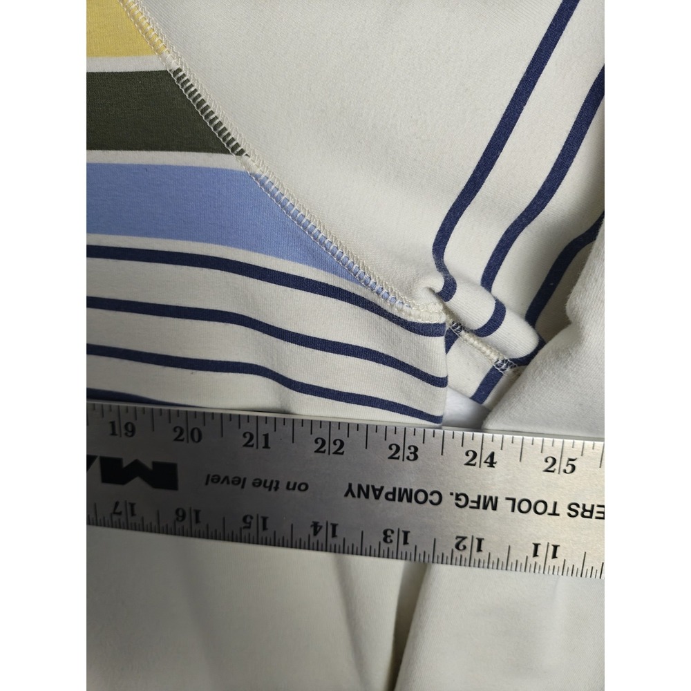 L.L.Bean 24/7 Sweats Crewneck Sweatshirt Womens XL Cream Rainbow Stripe Long... - Picture 9 of 9